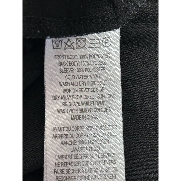 French Connection Women's Short Sleeve Scalloped Edge Top in Black - Sz XS - Picture 5 of 5